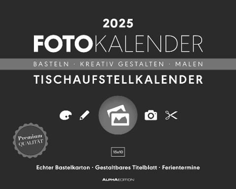 Creative Line Tischaufsteller quer 2025 - Kreativ-Kalender - DIY-Kalender - Kalender zum Basteln - Tischkalender - 20x16 - 