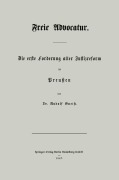 Cover-Bild zum Titel 'Freie Advocatur' von 'Rudolf Gneist'
