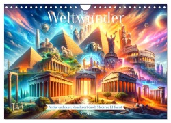 Cover-Bild zum Titel 'Weltwunder: Antike und neue: Visualisiert durch Moderne KI-Kunst (Wandkalender 2026 DIN A4 quer), CALVENDO Monatskalender' von 'Marco Warstat'