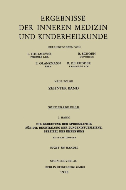 Die Bedeutung der Spirographie für die Beurteilung der Lungeninsuffizienz, speziell des Emphysems - Josef Hamm