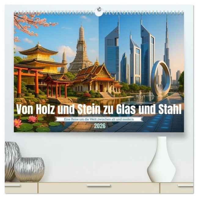 Von Holz und Stein zu Glas und Stahl (hochwertiger Premium Wandkalender 2026 DIN A2 quer), Kunstdruck in Hochglanz - Kerstin Waurick