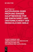 Cover-Bild zum Titel 'Antiphädon oder Prüfung einiger Hauptbeweise für die Einfachheit und Unsterblichkeit der menschlichen Seele' von 'Karl Spazier'