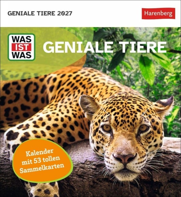 WAS IST WAS Geniale Tiere Postkartenkalender 2027 - Kalender mit 53 Sammelkarten - 