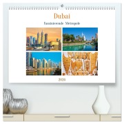 Cover-Bild zum Titel 'Dubai - Faszinierende Metropole (hochwertiger Premium Wandkalender 2026 DIN A2 quer), Kunstdruck in Hochglanz' von 'Nina Schwarze'