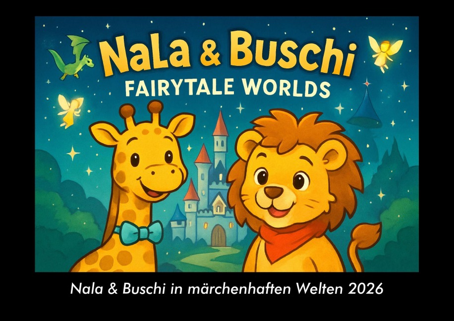 Nala & Buschi in märchenhaften Welten 2026 Fotokalender DIN A3 - Kevin Heber, Tobias Schmitt