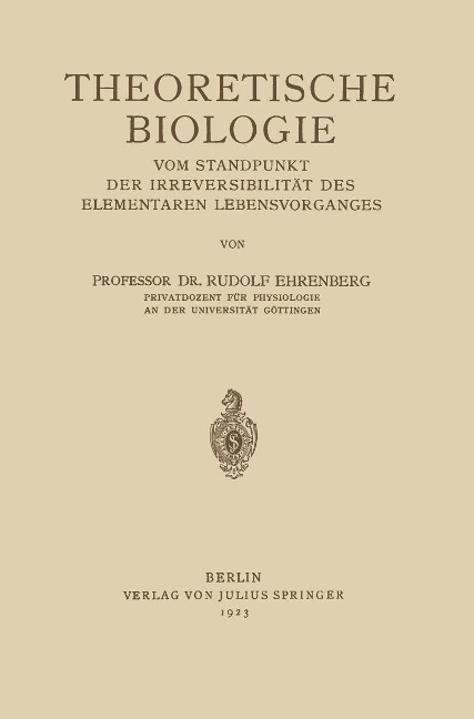 Theoretische Biologie - Rudolf Ehrenberg