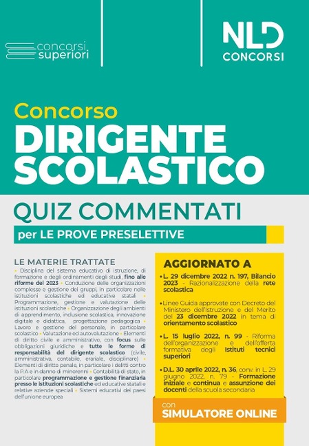 Concorso dirigente scolastico. Quiz commentati per le prove preselettive - 