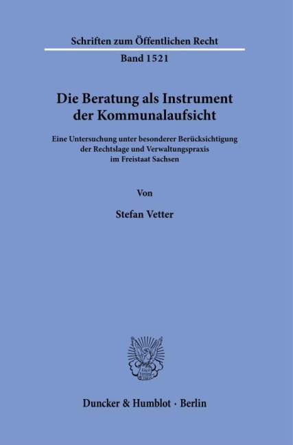 Die Beratung als Instrument der Kommunalaufsicht. - Stefan Vetter