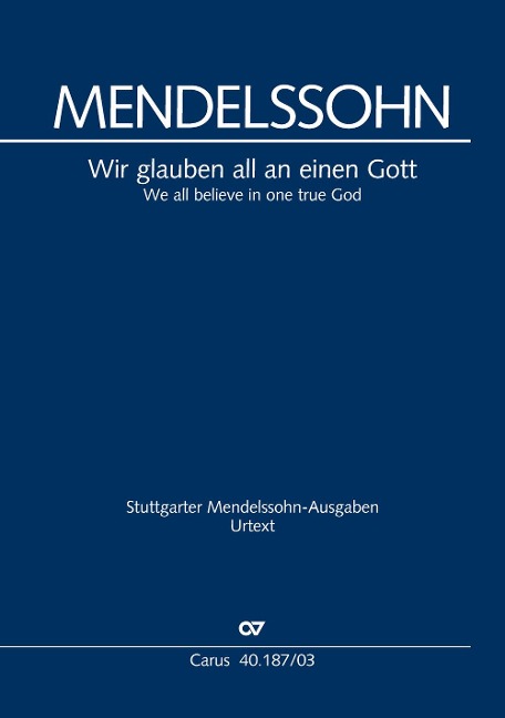 Wir glauben all an einen Gott (Klavierauszug) - Felix Mendelssohn Bartholdy