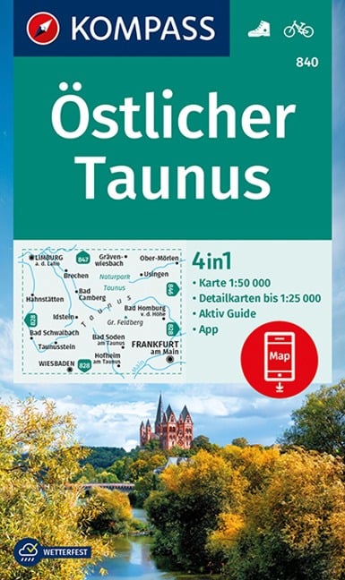 KOMPASS Wanderkarte 840 Östlicher Taunus 1:50.000 - 