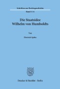 Cover-Bild zum Titel 'Die Staatsidee Wilhelm von Humboldts.' von 'Dietrich Spitta'