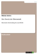 Cover-Bild zum Titel 'Der Zweck der Ehrenstrafe' von 'Nikolas Smirra'