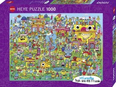 Cover-Bild zum Titel 'Doodle Village Puzzle 1000 Teile' von 'Jon Burgerman'