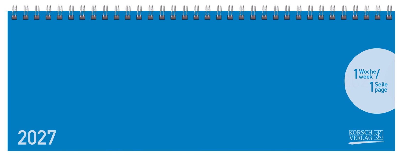 Tischquerkalender Classic Colourlux blau 2027 - 