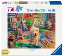 Cover-Bild zum Titel 'Erwachsenenpuzzle 750 Large Pieces - Tierische Künstler' von ''