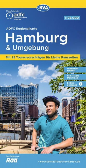 BVA ADFC Regionalkarte Hamburg und Umgebung 1:75.000 - 