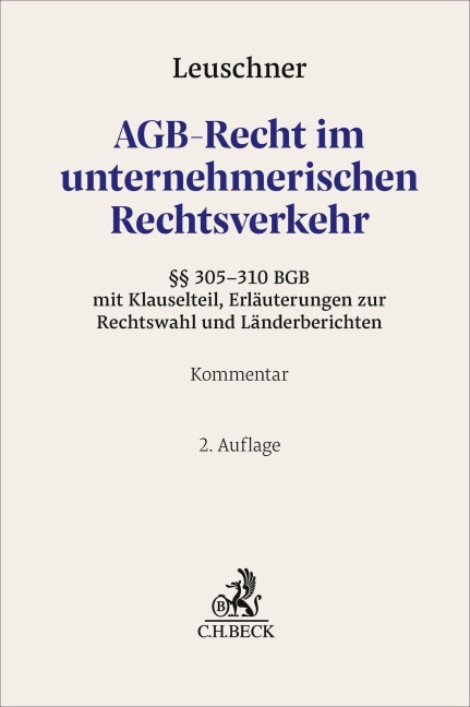 AGB-Recht im unternehmerischen Rechtsverkehr - 