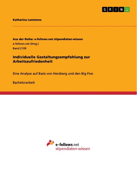 Individuelle Gestaltungsempfehlung zur Arbeitszufriedenheit - Katharina Lemmens