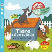 Cover-Bild zum Titel 'Baby Pixi (unkaputtbar) 189: Flippediflapp: Tiere bei uns zu Hause' von 'Kathrin Wessel'