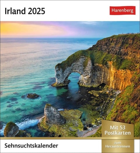 Irland Sehnsuchtskalender 2025 - Wochenkalender mit 53 Postkarten - 