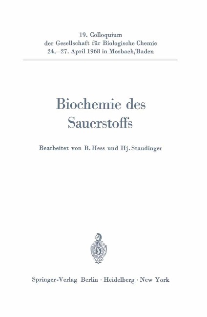 Biochemie des Sauerstoffs - 