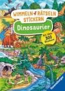 Ravensburger Wimmeln, Rätseln, Stickern: Dinosaurier - Stickerbuch ab 4 Jahren, 13 Wimmelbilder, über 300 Sticker, Dinosaurier - 