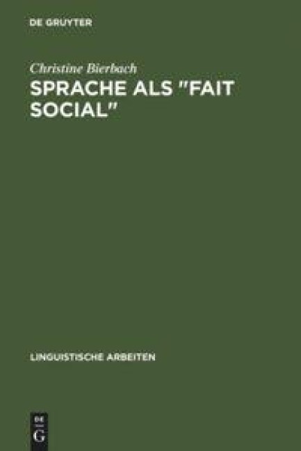Sprache als "Fait social" - Christine Bierbach