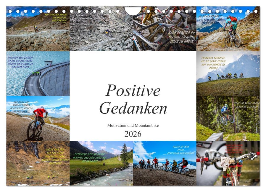 Positive Gedanken - Motivation und Mountainbike (Wandkalender 2026 DIN A4 quer), CALVENDO Monatskalender - Dirk Meutzner