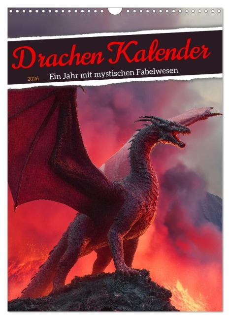 Drachen Kalender - ein Jahr mit mystischen Fabelwesen (Wandkalender 2026 DIN A3 hoch), CALVENDO Monatskalender - Mb Fotografie