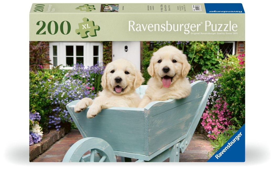 Feel Well & Puzzle - Golden Retriever - Erwachsenenpuzzle mit 200 XL-Teilen und extra Bildvorlage - 