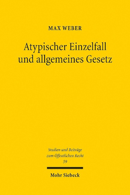 Atypischer Einzelfall und allgemeines Gesetz - Max Weber