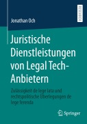 Cover-Bild zum Titel 'Juristische Dienstleistungen von Legal Tech-Anbietern' von 'Jonathan Och'