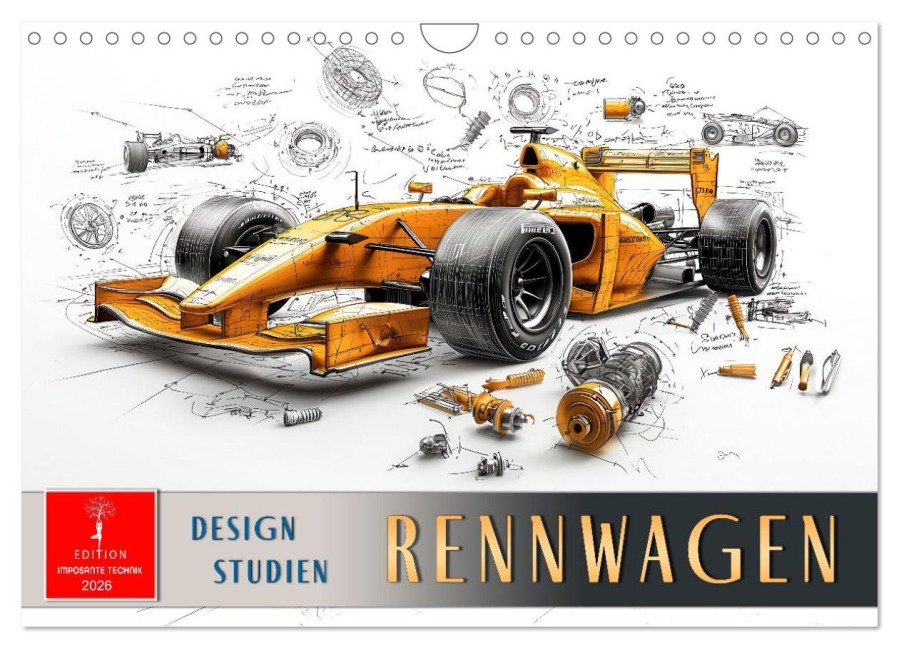 Rennwagen - Design Studien (Wandkalender 2026 DIN A4 quer), CALVENDO Monatskalender - Peter Roder