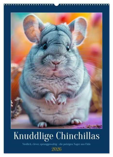 Knuddlige Chinchillas (Wandkalender 2026 DIN A2 hoch), CALVENDO Monatskalender - Kerstin Waurick