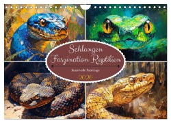 Cover-Bild zum Titel 'Schlangen. Faszination Reptilien. Kunstvolle Paintings (Wandkalender 2026 DIN A4 quer), CALVENDO Monatskalender' von 'Rose Hurley'