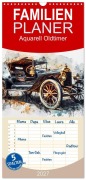 Cover-Bild zum Titel 'Familienplaner 2027 - Aquarell Oldtimer mit 5 Spalten (Wandkalender, 21 x 45 cm) CALVENDO' von 'Steffen Gierok-Latniak'