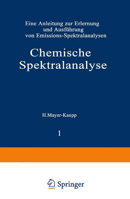 Chemische Spektralanalyse - Wolfgang Seith, K. Ruthardt