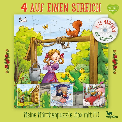 4 auf einen Streich - Meine Märchenpuzzle-Box mit CD - 