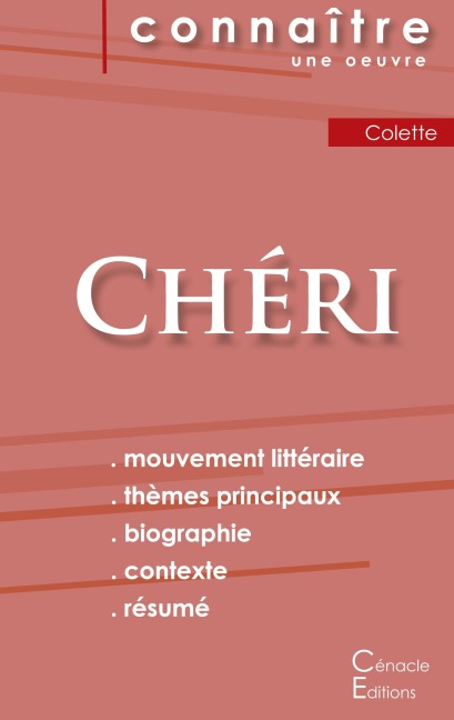 Fiche de lecture Chéri de Colette (Analyse littéraire de référence et résumé complet) - Colette