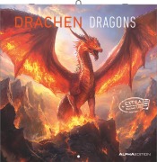 Cover-Bild zum Titel 'Drachen 2026 - Broschürenkalender 30x30 cm (30x60 geöffnet) - Kalender mit Platz für Notizen - Dragons - Bildkalender - Planer' von ''