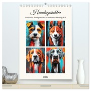 Cover-Bild zum Titel 'Hundegesichter. Kunstvolle Hundeportraits im modernen Painting-Stil (hochwertiger Premium Wandkalender 2026 DIN A2 hoch), Kunstdruck in Hochglanz' von 'Rose Hurley'