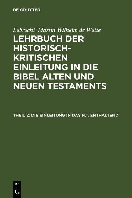 Die Einleitung in das N.T. enthaltend - 
