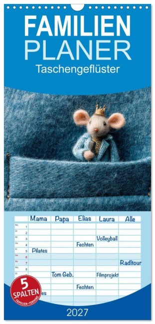 Familienplaner 2027 - Taschengeflüster mit 5 Spalten (Wandkalender, 21 x 45 cm) CALVENDO - Anne Seltmann