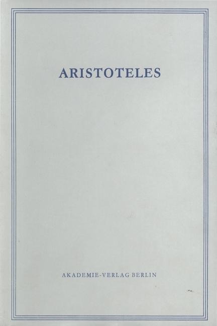 Flashar, Hellmut; Rapp, Christof: Aristoteles - Staat der Athener, BAND 10/I - 