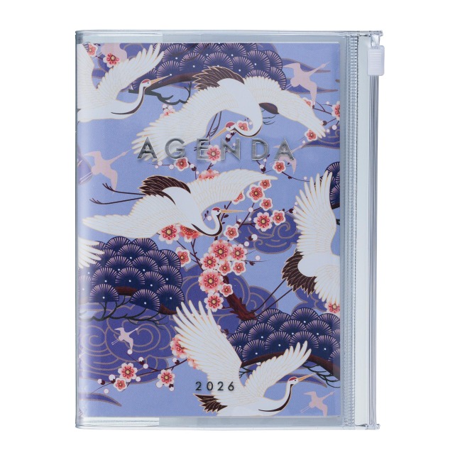 MARK'S 2025/26 Taschenkalender, A6 Japan / Birds // Purple - 