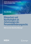 Klimaschutz und Nachhaltigkeit als Zielsetzungen des Personenbeförderungsrechts - Vera Dörrfuß