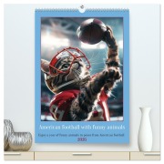 American football with funny animals (High Quality Premium Wall Calendar 2026 DIN A2 portrait),CALVENDO 12 Month Wall Calendar - Peter Ruebsamen
