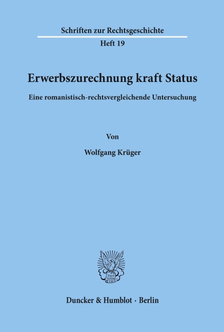 Erwerbszurechnung kraft Status. - Wolfgang Krüger