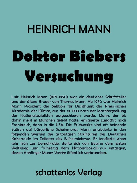 Doktor Biebers Versuchung - Heinrich Mann