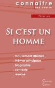 Cover-Bild zum Titel 'Fiche de lecture Si c'est un homme de Primo Levi (Analyse littéraire de référence et résumé complet)' von 'Primo Levi'